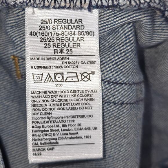 Gap Shorts Womens 0R 25 (29x4) Blue High Rise Stride Short Dark Wash Denim - Picture 4 of 9